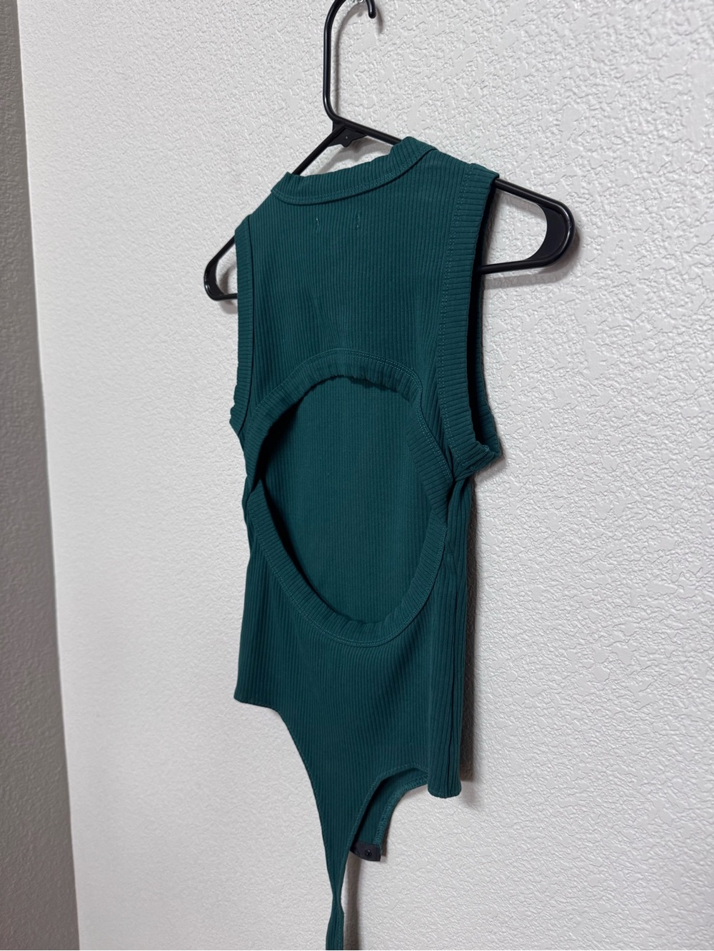 Madewell Ribbed Open Back Thong Bodysuit Women’s S Green